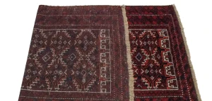 Vintage Red Tribal 4X7 Balouch Persian Rug