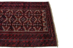 Vintage Red Tribal 4X7 Balouch Persian Rug