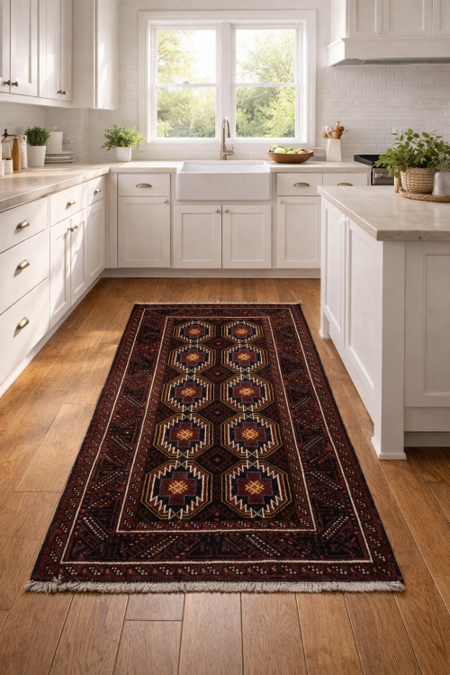 Vintage Red Tribal 3'3X6'6 Balouch Persian Rug