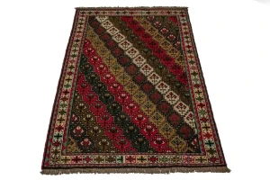 Red Vintage Tribal 4X7 Ghoochan Persian Oriental Rug
