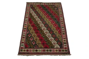 Red Vintage Tribal 4X7 Ghoochan Persian Oriental Rug
