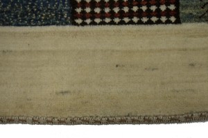 Cream Tribal 3'6X5'4 Gabbeh Persian Rug