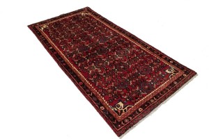 Vintage Red Allover Tribal 4X7 Hossainabad Persian Rug