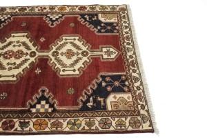 Vintage Red Tribal 4'6X6'8 Mazlaghan Persian Rug