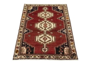 Vintage Red Tribal 4'6X6'8 Mazlaghan Persian Rug