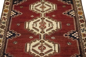 Vintage Red Tribal 4'6X6'8 Mazlaghan Persian Rug