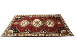 Vintage Red Tribal 4'6X6'8 Mazlaghan Persian Rug