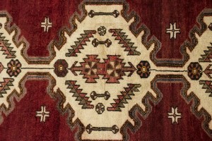 Vintage Red Tribal 4'6X6'8 Mazlaghan Persian Rug