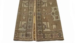 Khaki Vintage Tribal 4X7 Hamedan Persian Oriental Rug