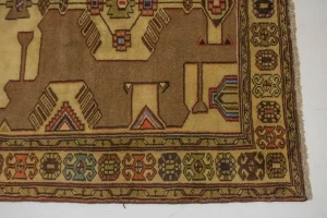 Khaki Vintage Tribal 4X7 Hamedan Persian Oriental Rug