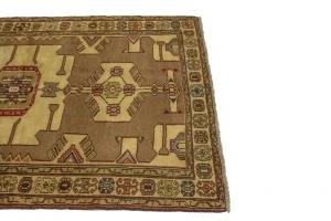 Khaki Vintage Tribal 4X7 Hamedan Persian Oriental Rug