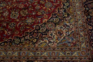 Vintage Red Traditional 10X13 Kashan Persian Rug