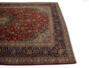 Vintage Red Traditional 10X13 Kashan Persian Rug