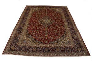 Vintage Red Traditional 10X13 Kashan Persian Rug