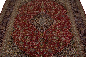 Vintage Red Traditional 10X13 Kashan Persian Rug
