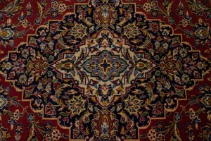 Vintage Red Traditional 10X13 Kashan Persian Rug