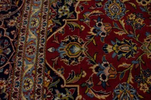 Vintage Red Traditional 10X13 Kashan Persian Rug