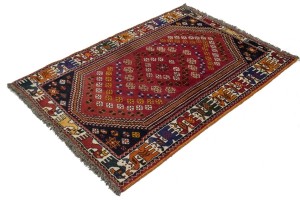 Red Tribal 4X6 Shiraz Persian Rug