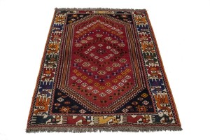Red Tribal 4X6 Shiraz Persian Rug