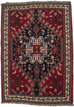 Red Tribal 3'5X5' Shiraz Persian Rug