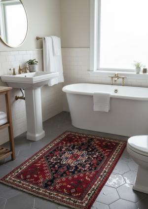 Red Tribal 3'5X5' Shiraz Persian Rug