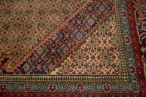 Semi Antique Light Salmon Geometric 6X10 Ardebil Persian Rug
