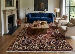 Vintage Brownish Red Floral 7'x11' Bakhtiari Persian Rug