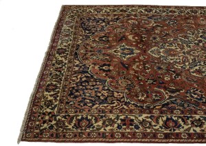 Vintage Brownish Red Floral 7X11 Bakhtiari  Persian Rug