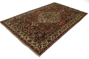 Vintage Brownish Red Floral 7X11 Bakhtiari  Persian Rug
