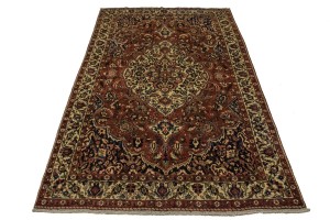 Vintage Brownish Red Floral 7X11 Bakhtiari  Persian Rug