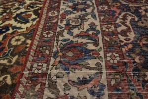 Vintage Brownish Red Floral 7X11 Bakhtiari  Persian Rug
