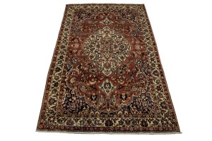 Vintage Brownish Red Floral 7X11 Bakhtiari  Persian Rug