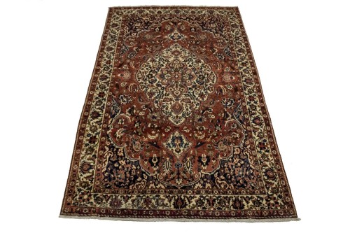 Vintage Brownish Red Floral 7X11 Bakhtiari  Persian Rug