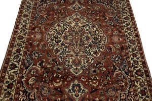 Vintage Brownish Red Floral 7X11 Bakhtiari  Persian Rug