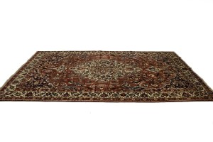 Vintage Brownish Red Floral 7X11 Bakhtiari  Persian Rug