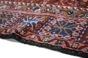 Vintage Red Geometric 5X13 Karajeh Persian Runner  Rug