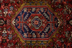 Vintage Red Geometric 5X13 Karajeh Persian Runner  Rug