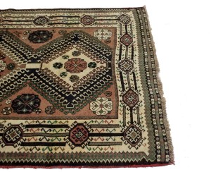 Vintage Rusty Brown Tribal 4'0X6'5 Shiraz Yalameh Persian Rug