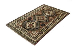 Vintage Rusty Brown Tribal 4'0X6'5 Shiraz Yalameh Persian Rug