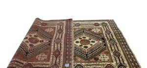 Vintage Rusty Brown Tribal 4'0X6'5 Shiraz Yalameh Persian Rug