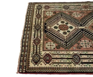 Vintage Rusty Brown Tribal 4'0X6'5 Shiraz Yalameh Persian Rug