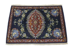 Vintage Navy Blue Classic 2'5X3'0 Kashan Persian Rug