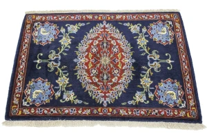Vintage Navy Blue Classic 2'5X3'0 Kashan Persian Rug