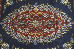 Vintage Navy Blue Classic 2'5X3'0 Kashan Persian Rug