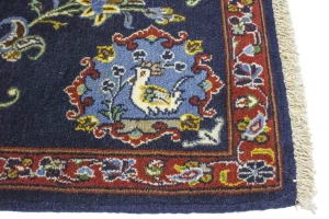 Vintage Navy Blue Classic 2'5X3'0 Kashan Persian Rug