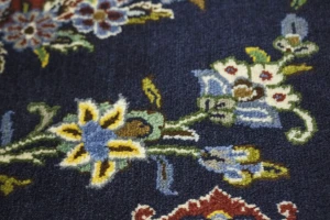 Vintage Navy Blue Classic 2'5X3'0 Kashan Persian Rug