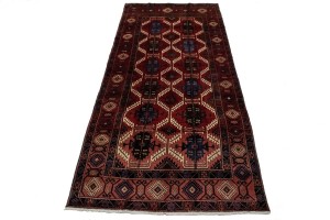 Vintage Red Tribal 5X12 Balouch Yalameh Persian Runner Rug