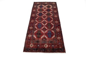 Vintage Red Tribal 5X12 Balouch Yalameh Persian Runner Rug