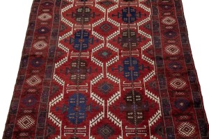 Vintage Red Tribal 5X12 Balouch Yalameh Persian Runner Rug
