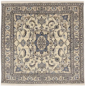Cream Vintage Classic 6X6 Nain Tabas Persian Rug
